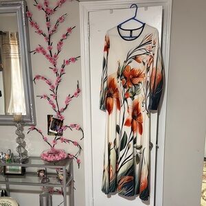 Floral Long Sleeve Dress - Multicolor